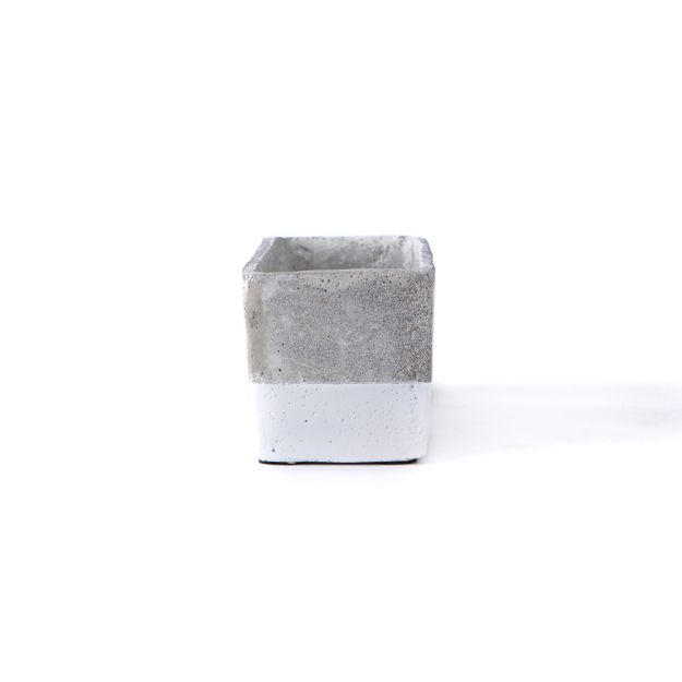 Rectangular Concrete Planter - White