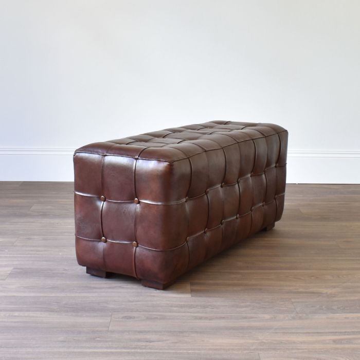 Leather Bench with Button - Outlet