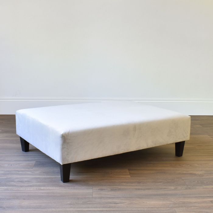 Footstool Base in Stain Resistant Velvet - Cloud