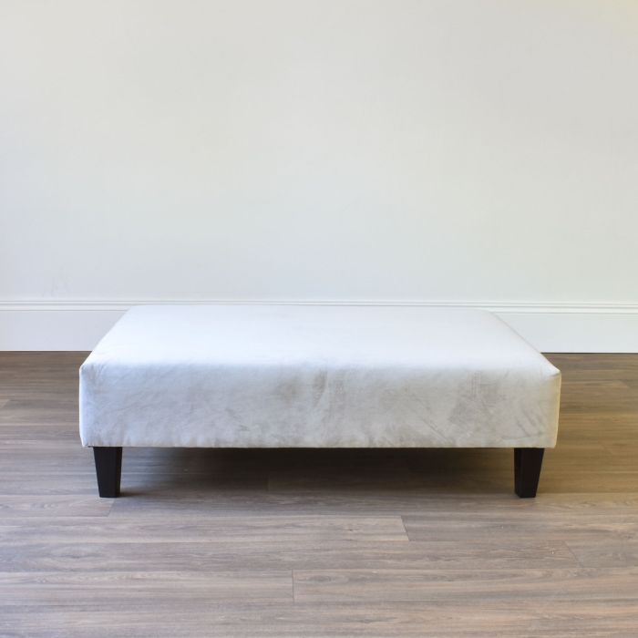Footstool Base in Stain Resistant Velvet - Cloud