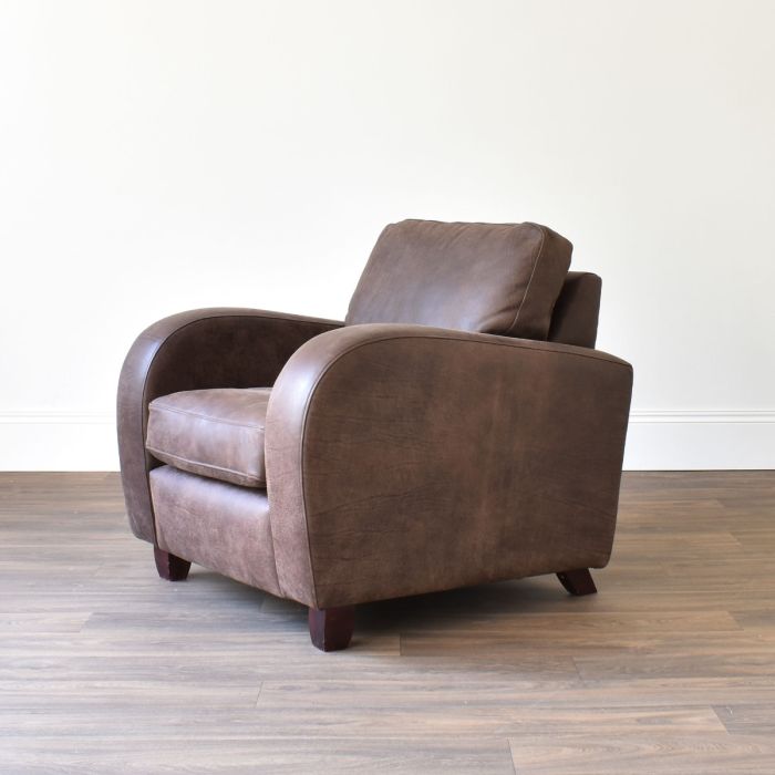 Oscar Armchair in Leather Burnt Caramel - Outlet