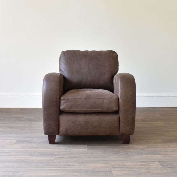 Oscar Armchair in Leather Burnt Caramel - Outlet