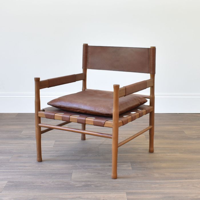 Palmer Leather Sling Chair - Outlet