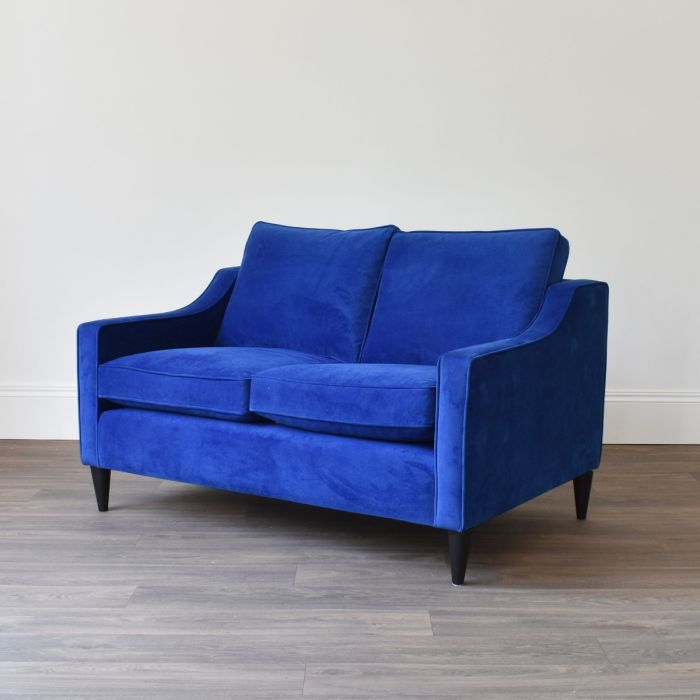 Seattle 2 Seater Sofa in Stain Resistant Velvet Sapphire - Outlet