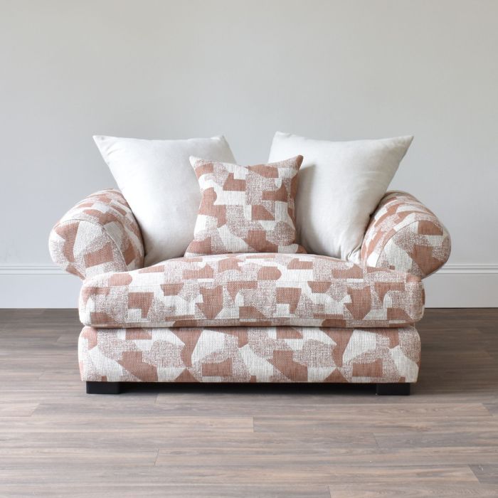 Lincoln Loveseat in Cotton Weave Rust - Outlet