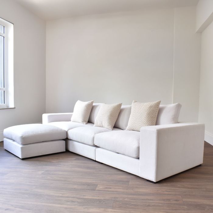 Loft Modular Sofa in Easy Clean Chenille Bone - Outlet