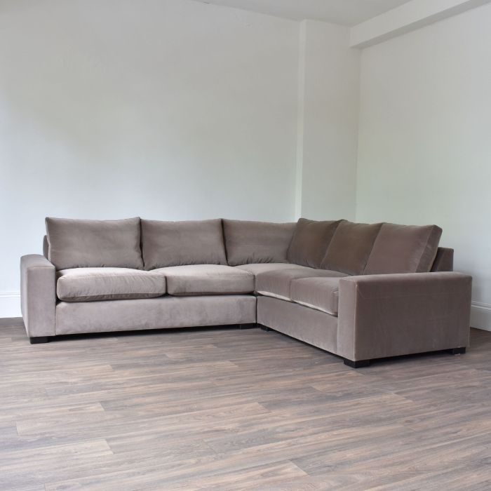 Warwick Corner Unit in Stain Resistant Velvet Taupe - Outlet