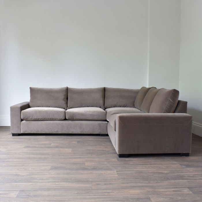 Warwick Corner Unit in Stain Resistant Velvet Taupe - Outlet