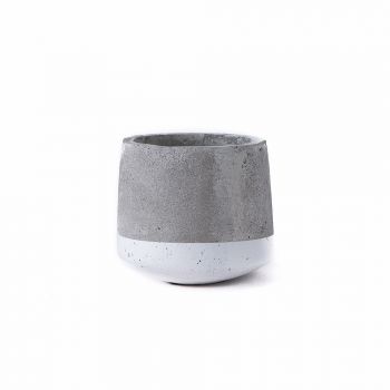 Small Concrete Pot - White