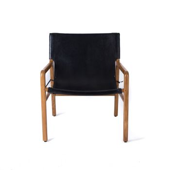 Leather Sling Chair - Black
